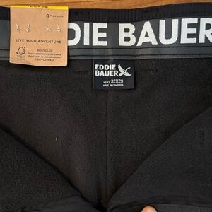 Eddie Bauer Black Rainier Fleece-Lined Pants 32x29 NEW